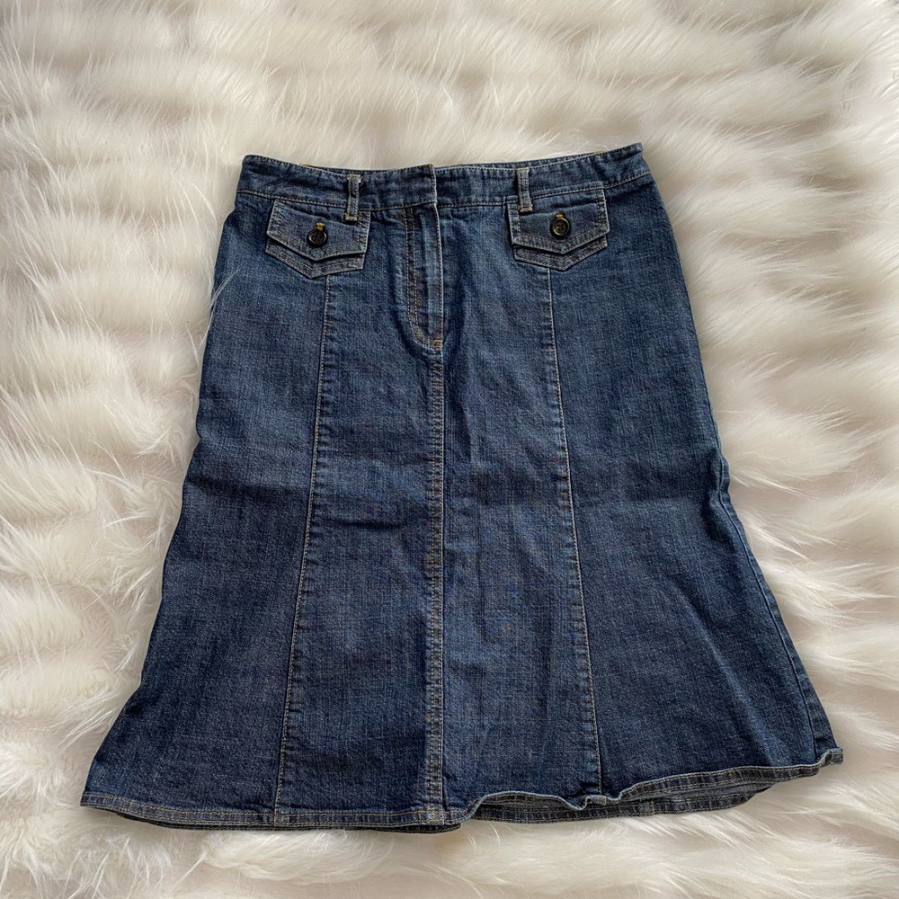 theory jean denim a-line skirt